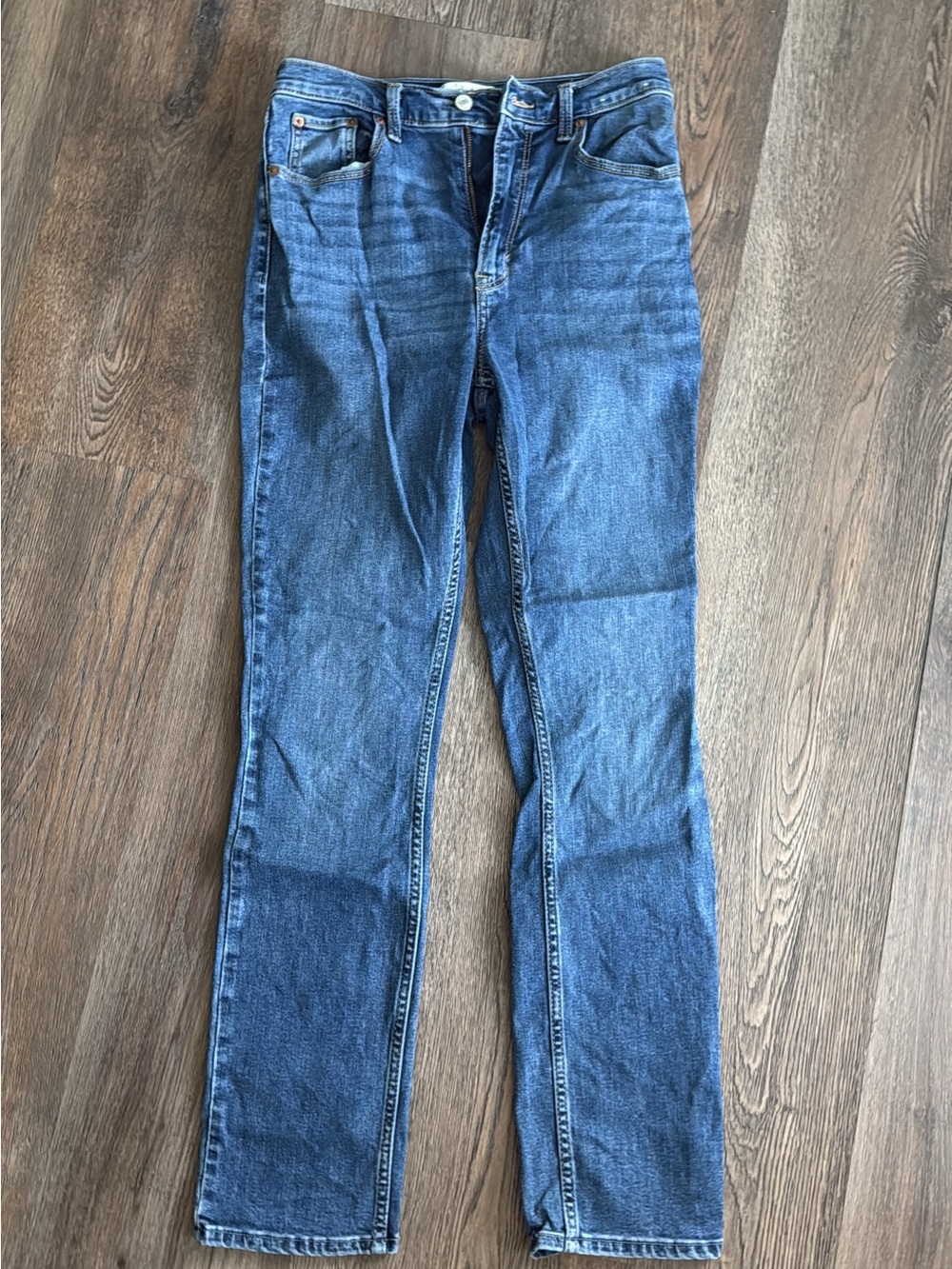 Abercrombie & Fitch Women's Straight Leg Jeans - Classic Blue